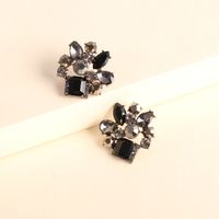 Exaggerated Geometric Earrings New Retro Color Crystal Square Earrings Wholesale Nihaojewelry main image 5