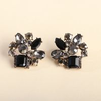 Exaggerated Geometric Earrings New Retro Color Crystal Square Earrings Wholesale Nihaojewelry main image 6