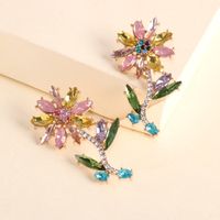 Earrings Fashion Creative Models Alloy Diamond Flower Earrings Wholesale Nihaojewelry main image 3