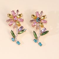 Earrings Fashion Creative Models Alloy Diamond Flower Earrings Wholesale Nihaojewelry main image 5