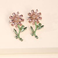 Earrings Fashion Creative Models Alloy Diamond Flower Earrings Wholesale Nihaojewelry main image 6