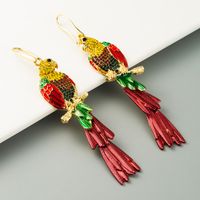 Fashion Ethnic Style Parrot Earrings Exaggerated Animal Alloy Rhinestone Earrings Trendy Wholesale Nihaojewelry main image 1