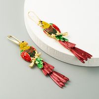 Fashion Ethnic Style Parrot Earrings Exaggerated Animal Alloy Rhinestone Earrings Trendy Wholesale Nihaojewelry main image 4