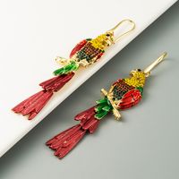 Fashion Ethnic Style Parrot Earrings Exaggerated Animal Alloy Rhinestone Earrings Trendy Wholesale Nihaojewelry main image 5