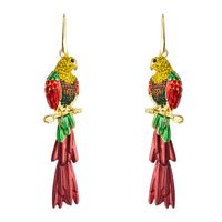 Fashion Ethnic Style Parrot Earrings Exaggerated Animal Alloy Rhinestone Earrings Trendy Wholesale Nihaojewelry main image 6