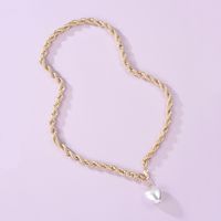 Thick Chain Baroque Pearl Necklace Bracelet Set Frosty Jewelry Wholesale Nihaojewelry main image 4