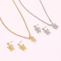 Fashion Style Jewelry Set New Holiday Style Geometric Butterfly Earring Necklace Set Wholesale Nihaojewelry main image 5