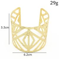 European And American Style Simple Personality Metal Wide Bracelet Geometric Irregular Hollow-out Carved Opening Bracelet Female Cross-border Sold Jewelry main image 4
