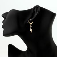 European Cross-border Sold Jewelry Punk Rock Simple Lightning Hoop Earrings Earclip Earrings Female  Hot Sale main image 6