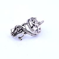 Ornament Europe And America Cross Border Personalized Punk Metal Ring Retro Dragon Pattern Animal Ring Men Antique Silver Hot Sale main image 4