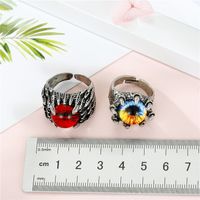 European Trend Retro Domineering Ring Personalized Punk Devil Eyes Antique Silver Open Ring Men Cross-border Sold Jewelry main image 3