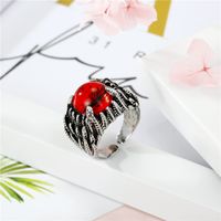 European Trend Retro Domineering Ring Personalized Punk Devil Eyes Antique Silver Open Ring Men Cross-border Sold Jewelry main image 5