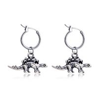 Européenne Vintage Boucles D'oreilles Personnalisé Punk Trois-dimensions Dinosaure Animal Alliage Pendentif Boucle D'oreille Hoop Oreille Clip Neutre Croix-frontière main image 1