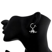 European Vintage Earrings Personalized Punk Three-dimensional Dinosaur Animal Alloy Pendant Ear Ring Hoop Ear Clip Neutral Cross-border main image 5