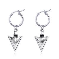 Hot Sale At  Retro Punk Ancient Silver Triangle Pendant Earclip Earrings European Ethnic Style Earrings main image 1