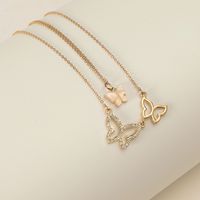 Fashion Sweet Multi-layer Necklace Simple Retro Alloy Diamond-set Butterfly Style Necklace Wholesale Nihaojewelry main image 4