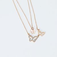 Fashion Sweet Multi-layer Necklace Simple Retro Alloy Diamond-set Butterfly Style Necklace Wholesale Nihaojewelry main image 6
