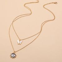 Clavicle Necklace Fashion Simple Retro Multi-layer Butterfly Drop Oil Choker Necklace Wholesale Nihaojewelry main image 3