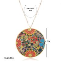 Exaggerated Color Oil Drop Flower Disc Necklace Fashion Trend Retro Bohemian Necklace Wholesale Nihaojewelry main image 5