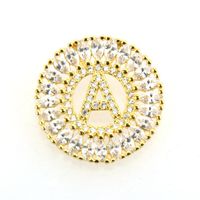 Hot Sale Micro-insert 26 English Alphabet Necklace Gold-plated Round Zircon Pendant  Wholesale Nihaojewelry main image 3