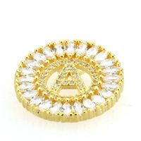 Hot Sale Micro-insert 26 English Alphabet Necklace Gold-plated Round Zircon Pendant  Wholesale Nihaojewelry main image 4