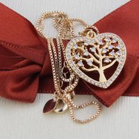 Heart-shaped Big Tree Necklace New Simple Zircon Love Pendant  Wholesale Nihaojewelry main image 3