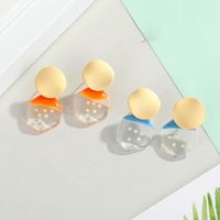 Neue Koreanische Polka Dot Ohrringe, Perlen Ohrringe, Süße Und Vielseitige Geometrische Ohrringe, Harz Ohrringe main image 4