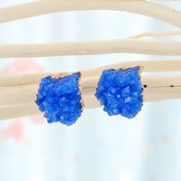 New Imitation Crystal Bud Irregular Earrings Geometric Imitation Natural Stone Earrings Resin Earrings Wholesale Nihaojewelry main image 5