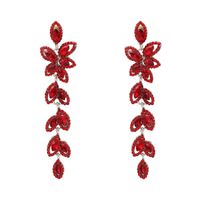 Earrings Fashion Creative Models Alloy Diamond Leaf Earrings Wholesale Nihaojewelry sku image 1