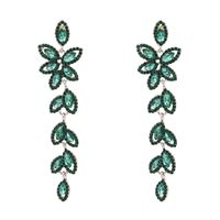 Earrings Fashion Creative Models Alloy Diamond Leaf Earrings Wholesale Nihaojewelry sku image 2