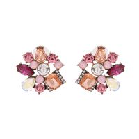 Exaggerated Geometric Earrings New Retro Color Crystal Square Earrings Wholesale Nihaojewelry sku image 2