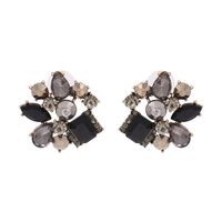 Exaggerated Geometric Earrings New Retro Color Crystal Square Earrings Wholesale Nihaojewelry sku image 1
