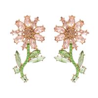 Earrings Fashion Creative Models Alloy Diamond Flower Earrings Wholesale Nihaojewelry sku image 1