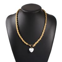 Thick Chain Baroque Pearl Necklace Bracelet Set Frosty Jewelry Wholesale Nihaojewelry sku image 1
