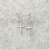 European Cross-border Sold Jewelry Trendy Retro Simple Cross Hoop Earrings Geometric Pendant Small Ear Ring Ear Clip Women sku image 2