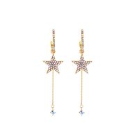 Korean S925 Fashion Diamond Silver Earrings Wild Long Section Super Fairy Star Earrings Wholesale Nihaojewelry sku image 1