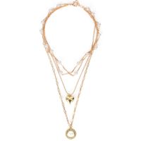 Simple Fashion Alloy Circle Wild Imitation Pearl Pendant Necklace  Wholesale Nihaojewelry sku image 1