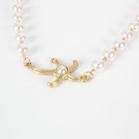 Imitation Pearl Metal Necklace Fashion Starfish Alloy Pendant Clavicle Chain Necklace Wholesale Nihaojewelry main image 5