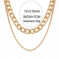 Fashion Wild Alloy Texture Exaggerated Thick Necklace Clavicle Chain Retro Double Necklace Wholesale Nihaojewelry main image 6