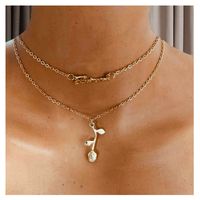 Simple Style Necklace Fashion Alloy Rose Pendant Clavicle Chain Necklace  Wholesale Nihaojewelry main image 1