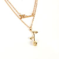 Simple Style Necklace Fashion Alloy Rose Pendant Clavicle Chain Necklace  Wholesale Nihaojewelry main image 4