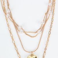 Simple Fashion Alloy Circle Wild Imitation Pearl Pendant Necklace  Wholesale Nihaojewelry main image 4
