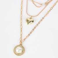 Simple Fashion Alloy Circle Wild Imitation Pearl Pendant Necklace  Wholesale Nihaojewelry main image 5