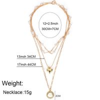 Simple Fashion Alloy Circle Wild Imitation Pearl Pendant Necklace  Wholesale Nihaojewelry main image 6