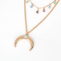 Sweet Fashion Popular Devil's Eye Alloy Moon Pendant Necklace Jewelry Wholesale Nihaojewelry main image 5