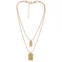 Style De Mode Chaîne Géométrique Collier Décoration Simple Relief Carré Pendentif Double Collier En Gros Nihaojewelry main image 3