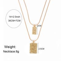 Fashion Style Geometric Chain Necklace Decoration Simple Relief Square Pendant Double Necklace Wholesale Nihaojewelry main image 6