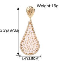 Creative Drop-shaped Alloy Inlaid Pearl Earrings Fashion Wild Earrings  Wholesale Nihaojewelry main image 6