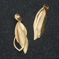 Alloy Leaf Gold Earrings Simple Retro Wild Earrings Wholesale Nihaojewelry main image 4
