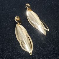 Alloy Leaf Gold Earrings Simple Retro Wild Earrings Wholesale Nihaojewelry main image 5